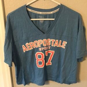 Aeropostale Blue V-Neck T-Shirt Xl